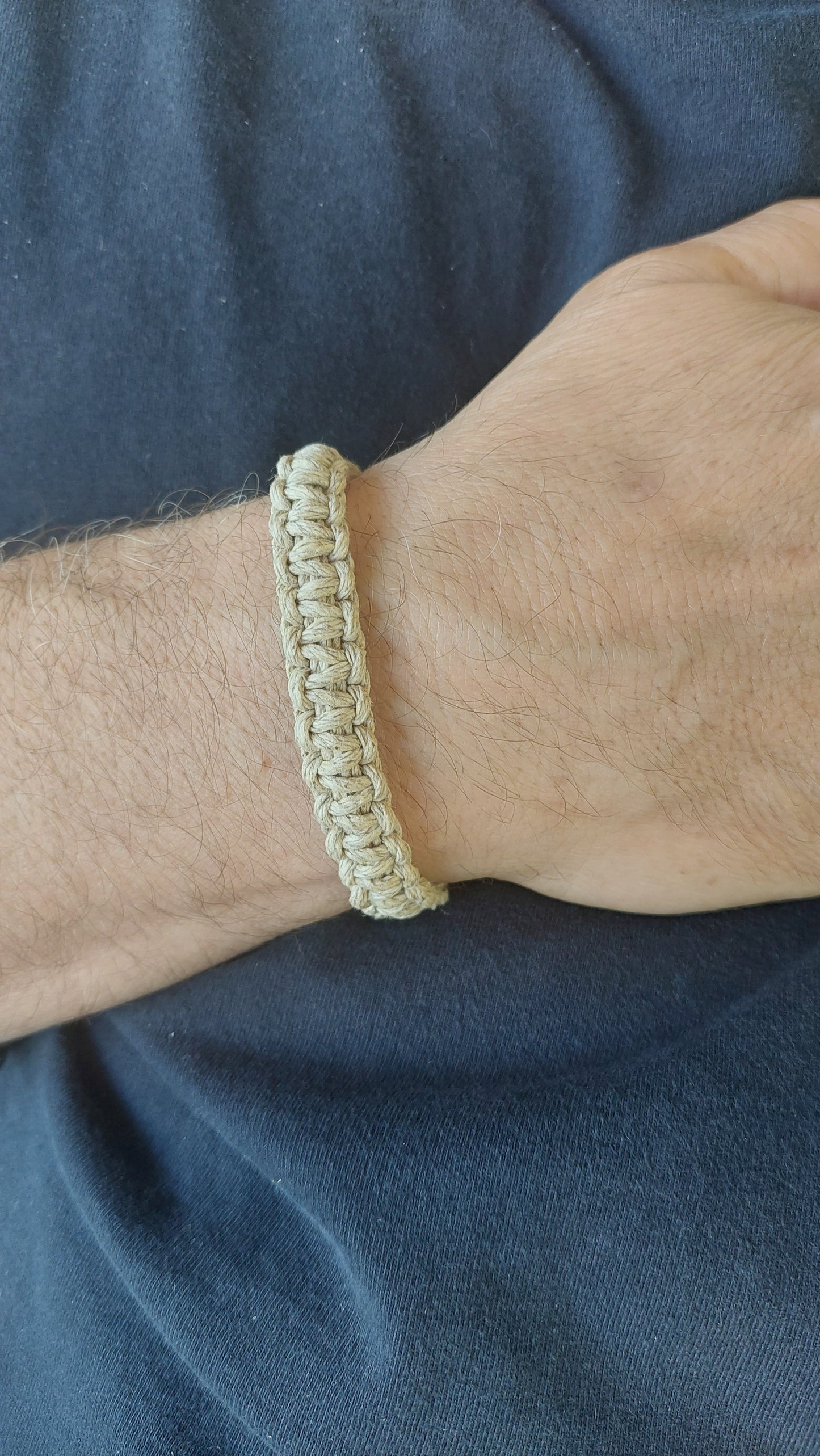 Natural Hemp Bracelet or Anklet Adjustable Alligator Clip