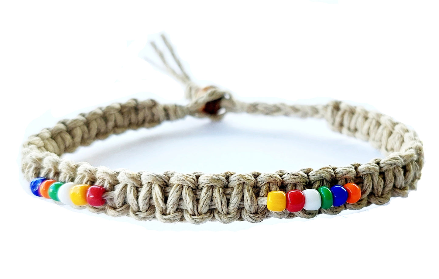 Multi Color glass beaded Hempnotic Hemp Anklet