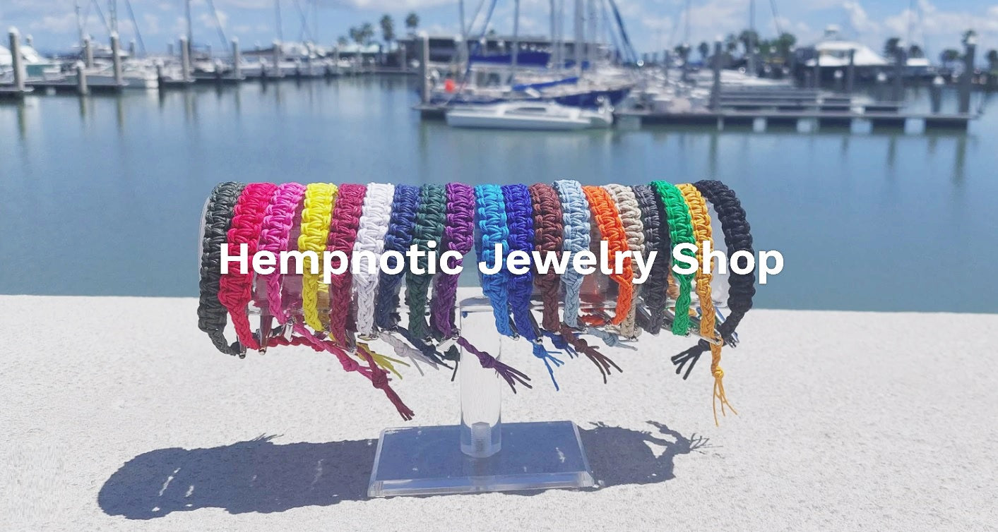 Adjustable Alligator Clip Mens or Womens Hemp Bracelet