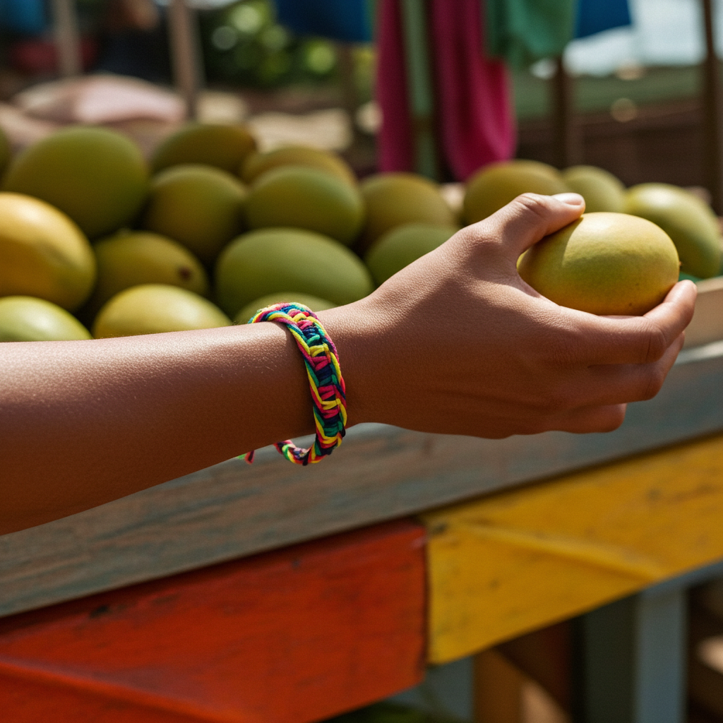 1113 - Rasta Color Adjustable Alligator Clip Men's or Women's Hemp Bracelet