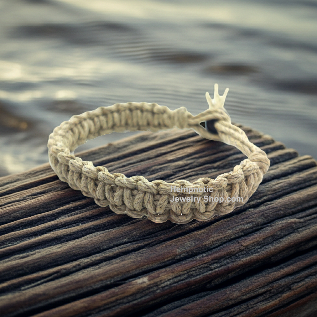 1114 - Hempnotic Men's or Women's Surfer Hawaiian Natural Hemp Bracelet