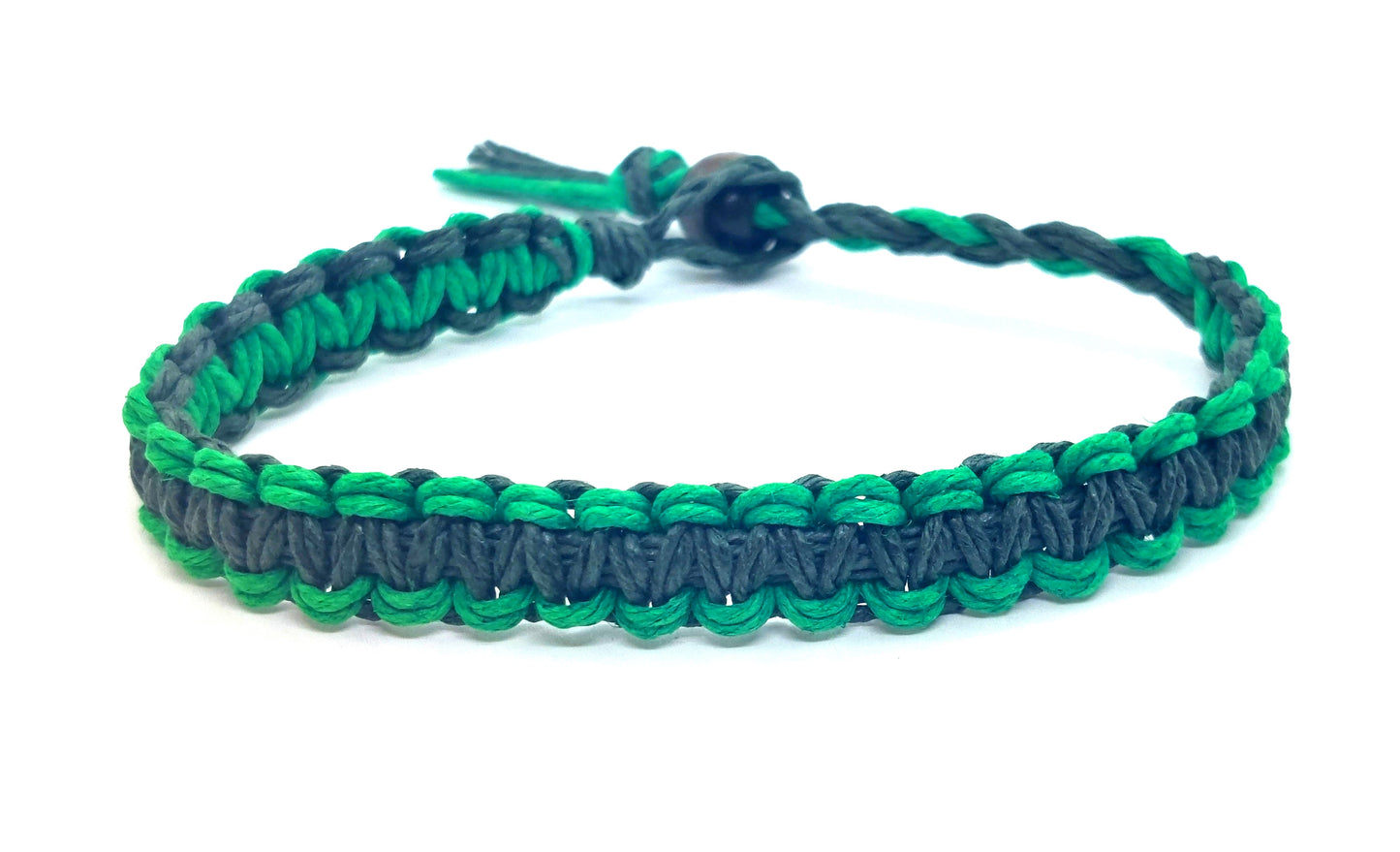 Dark Green and Green Hemp Bracelet