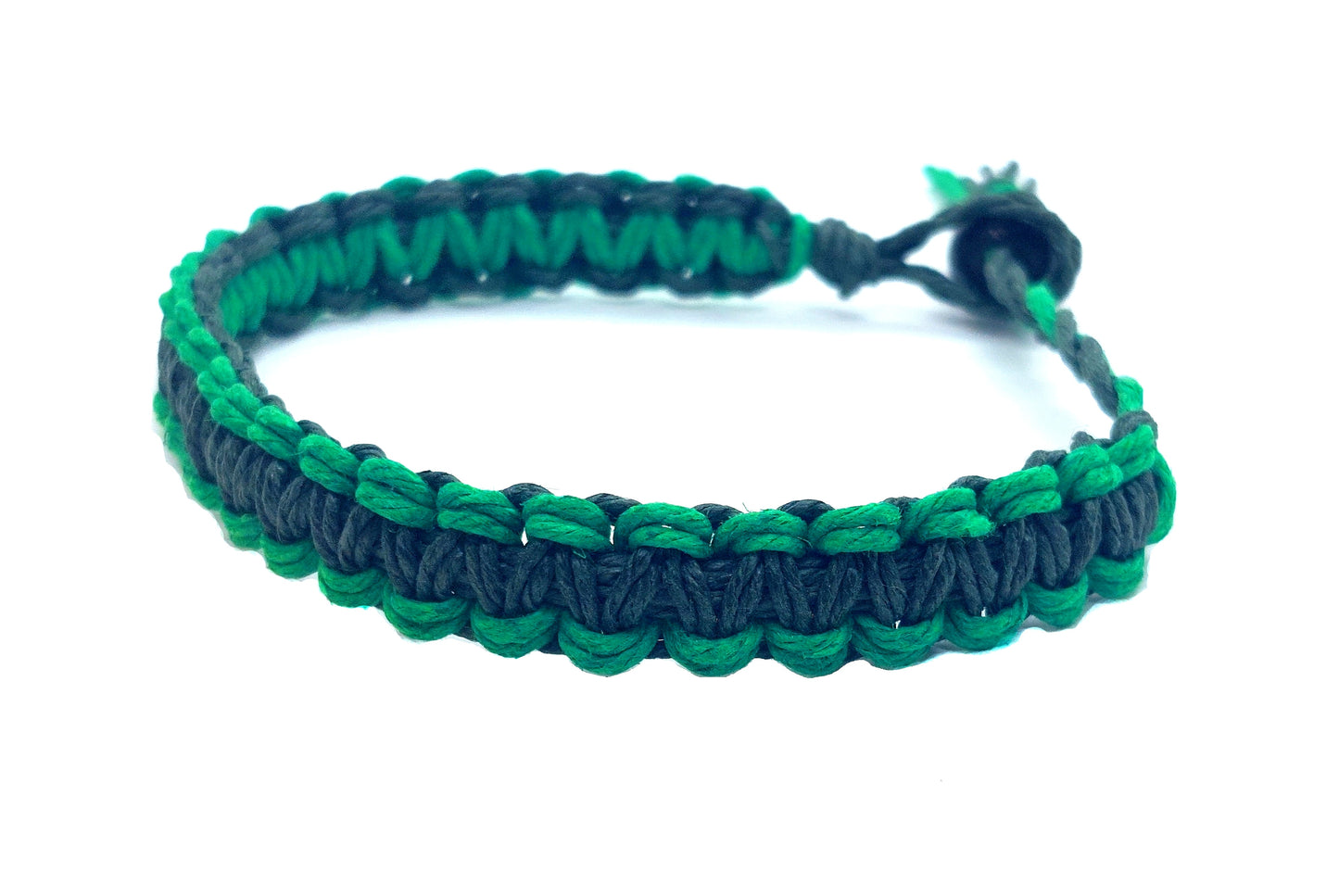 Dark Green and Green Hemp Bracelet