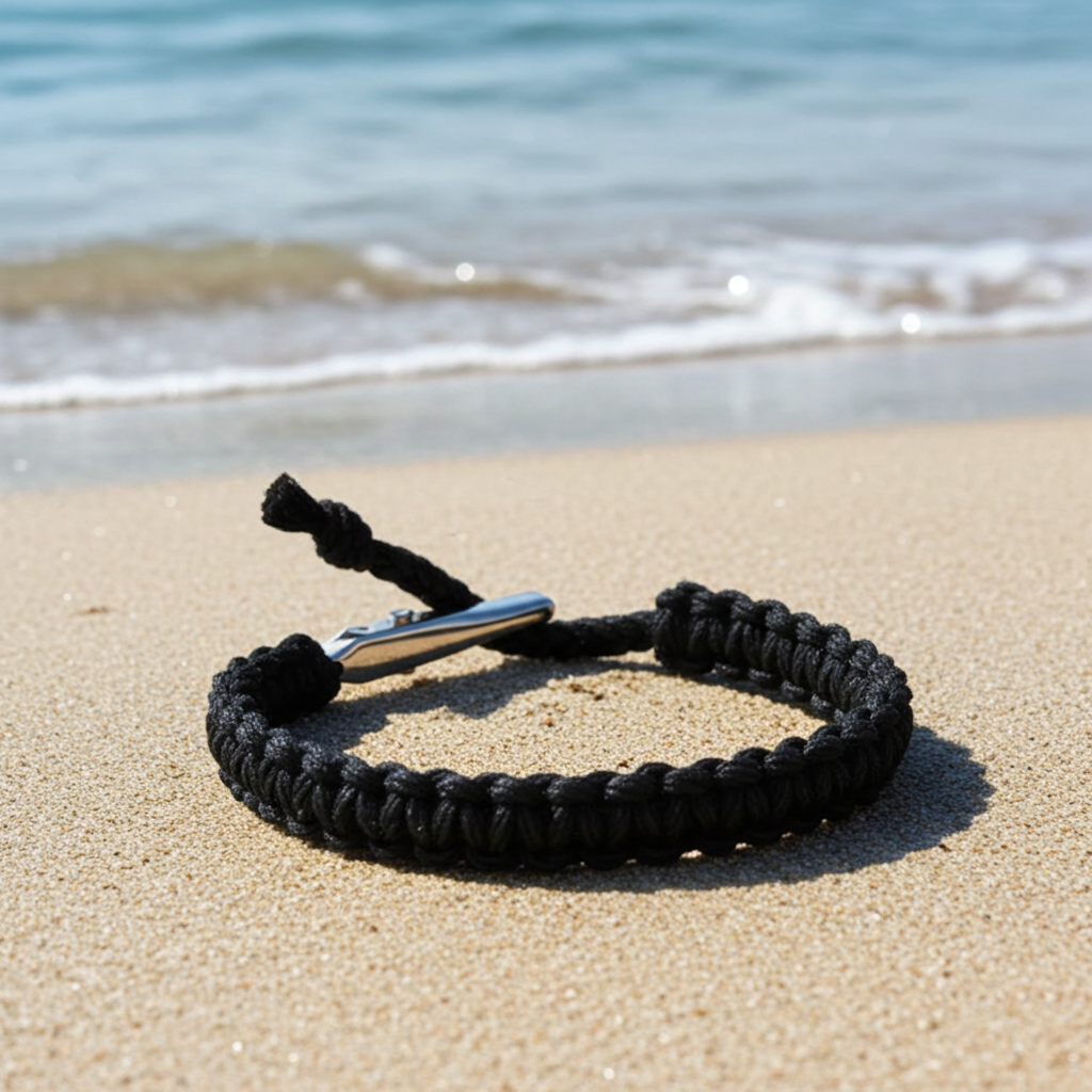 Black Adjustable Alligator Clip Men's or Women's Hemp Bracelet - Handmade