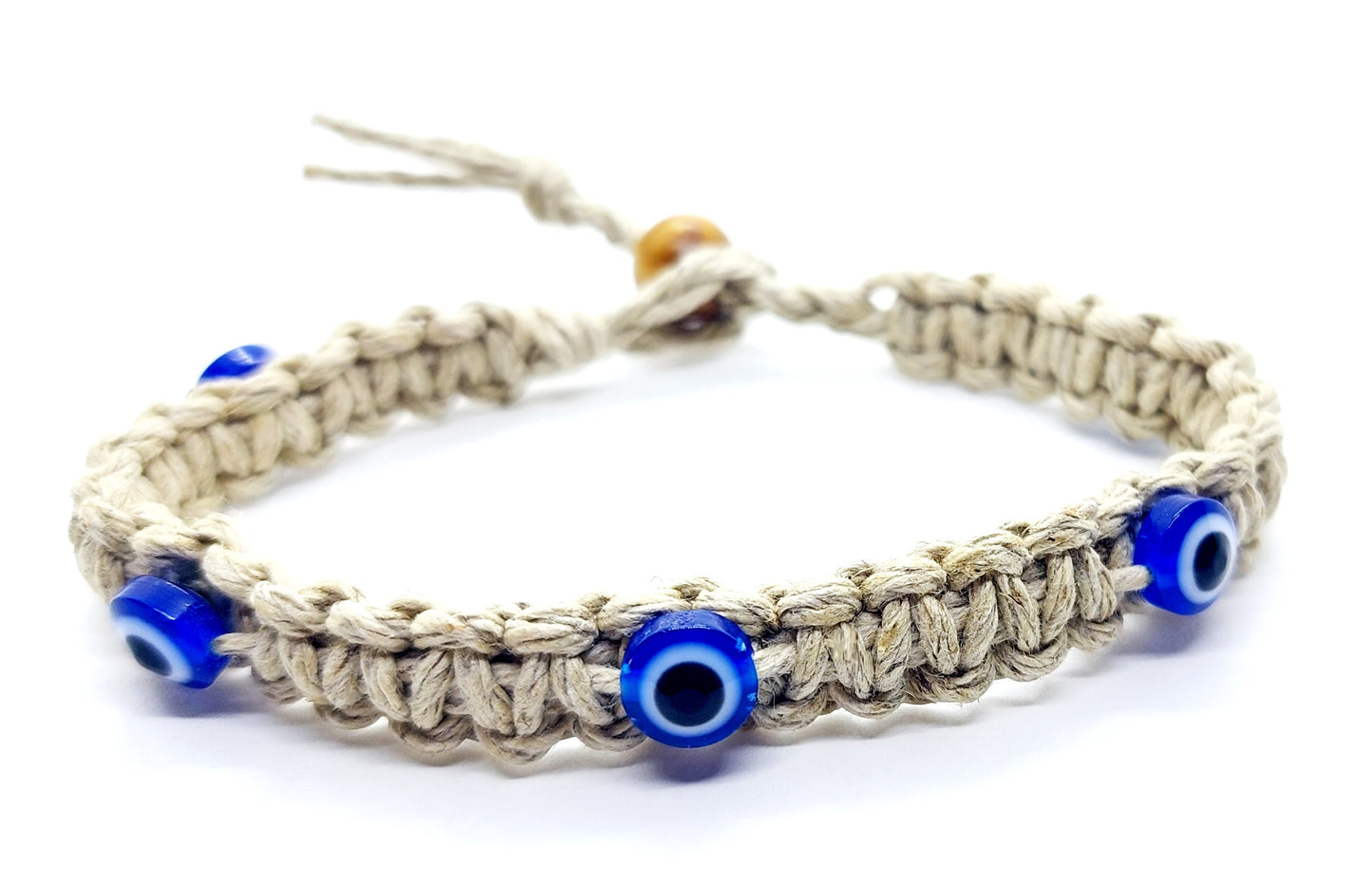 Hemp Bracelet With Hempnotic Evil Eye Beads