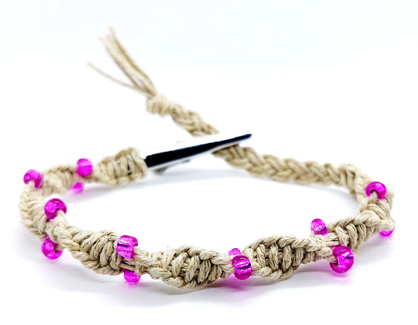 Twisted Hempnotic Adjustable beaded hemp bracelet