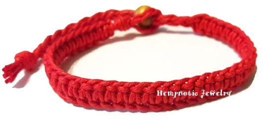 Red String Kabbalah Inspired Hemp Anklet